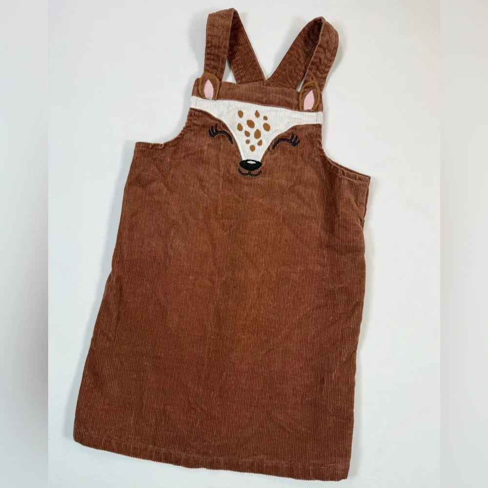 THE CHILDREN’S PLACE Girls Brown Corduroy Deer Jumper Dress Size‎ 4T